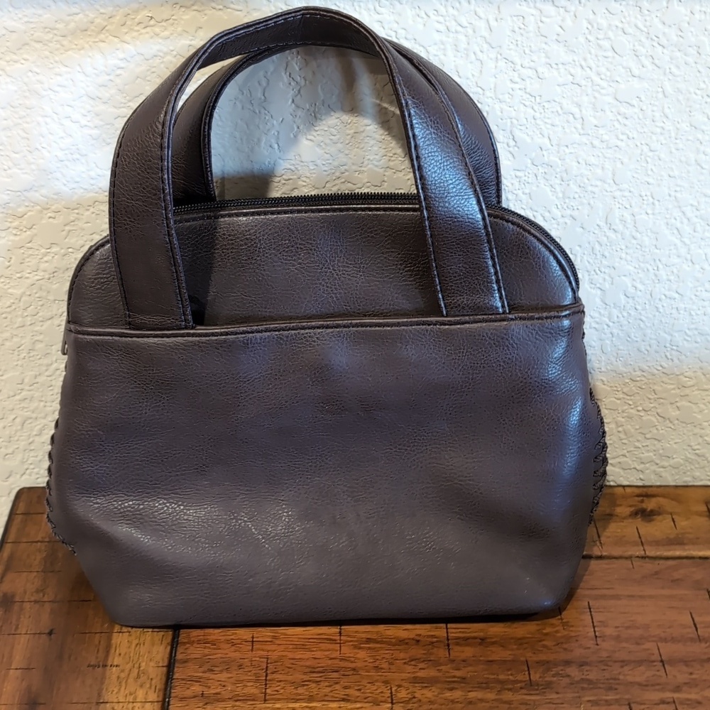 Esprit Brown Faux Leather Purse Hand Bag With Shoulder Strap - Picture 3 of 12